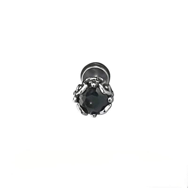 Men's Retro American Minimalist Design Titanium Steel Male Hooligan Earrings